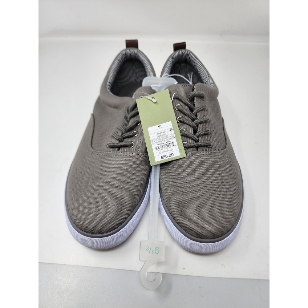 Goodfellow & Co Mens Low Top Lace Up Sneakers Gray Canvas Casual Size 9.5